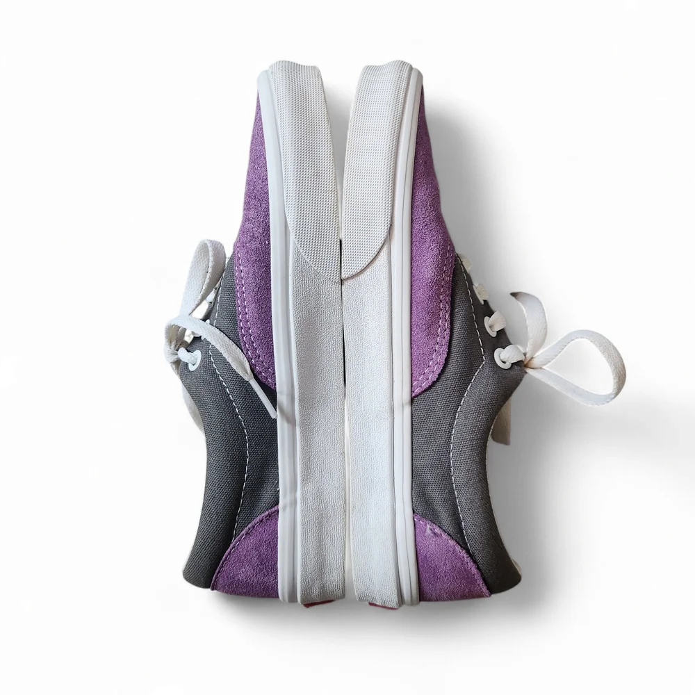 Vans Unisex Purple and Gray Sneakers with Suede Upper Size: Women7‎ Mens5.5